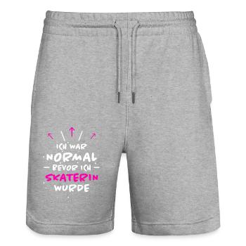 Skaterin Spruch Skating Lustiges Skaterin Geschenk - Stanley/Stella Unisex Bio Joggingshorts Trainer  - Grau meliert - Vorne - Nik (191cm) & Marisol (170cm)