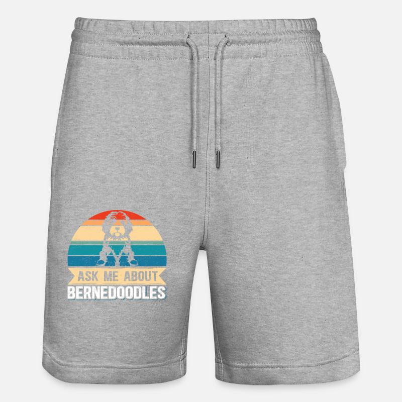 Bernedoodle Hundebesitzer Hundehalter Geschenk - Stanley/Stella Unisex Bio Joggingshorts Trainer  - Grau meliert