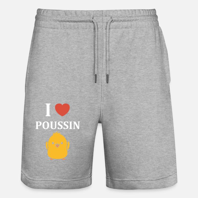 Humour bébé poussin - Short de jogging bio TRAINER Stanley/Stella unisexe - gris chiné