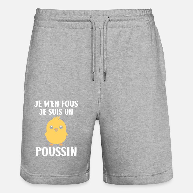 Humour bébé poussin - Short de jogging bio TRAINER Stanley/Stella unisexe - gris chiné