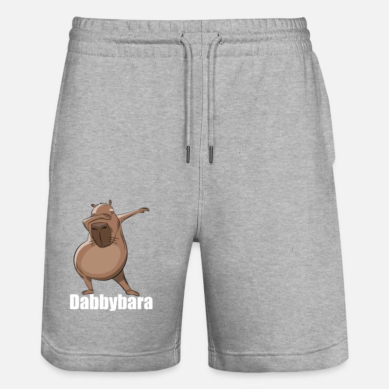 Dabbybara - Capybara dabbing - Stanley/Stella Trainer Unisex Organic Jogging Shorts - heather grey