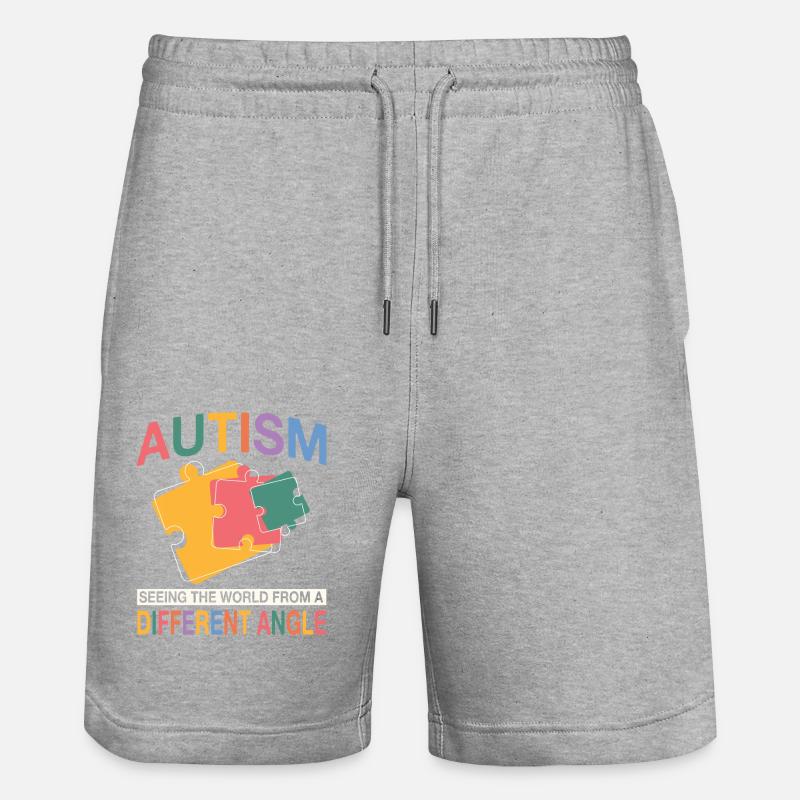 Autismus Unterstützung Design - Stanley/Stella Unisex Bio Joggingshorts Trainer - Grau meliert