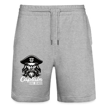 Captain Dad Beard Captain Boat Sailing Sailor - Stanley/Stella Trainer Unisex Organic Jogging Shorts - heather grey - Front - Nik (191cm) & Marisol (170cm)