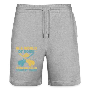 County Music Vintage Music Lover Western Country C - Stanley/Stella Trainer Unisex Organic Jogging Shorts - heather grey - Front - Nik (191cm) & Marisol (170cm)