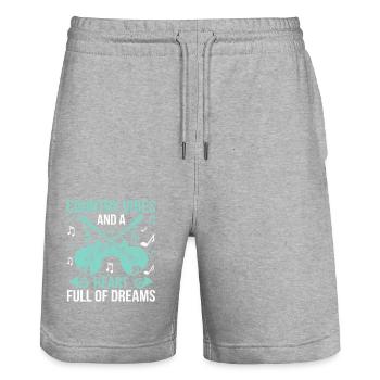 County Music Vintage Music Lover Western Country C - Stanley/Stella Trainer Unisex Organic Jogging Shorts - heather grey - Front - Nik (191cm) & Marisol (170cm)