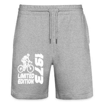 Édition limitée 1973 Édition limitée anniversaire - Short de jogging bio TRAINER Stanley/Stella unisexe - gris chiné - Devant - Nik (191cm) & Marisol (170cm)
