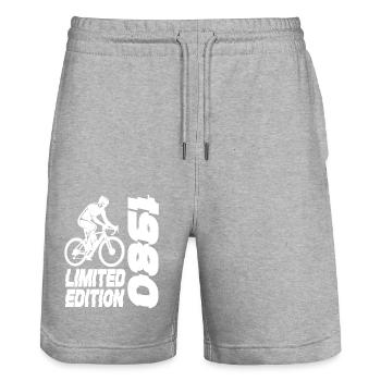 Limited Edition 1980's Limited Edition Bicycle - Stanley/Stella Trainer Unisex Organic Jogging Shorts - heather grey - Front - Nik (191cm) & Marisol (170cm)