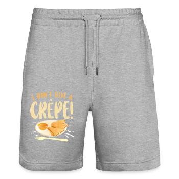 Pancake Lover Kids Pun I Don't - Stanley/Stella Unisex Bio Joggingshorts Trainer  - Grau meliert - Vorne - Nik (191cm) & Marisol (170cm)