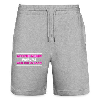 Apothekerin Spruch Apotheke Apothekerin Geschenk - Stanley/Stella Unisex Bio Joggingshorts Trainer  - Grau meliert - Vorne - Nik (191cm) & Marisol (170cm)