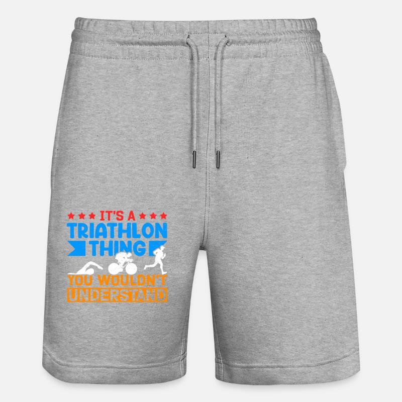 Triathlon Triathlète Triathlète Cadeau - Short de jogging bio TRAINER Stanley/Stella unisexe - gris chiné