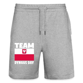 Team Dyngus Day - Stanley/Stella Trainer Unisex Organic Jogging Shorts - heather grey - Front - Nik (191cm) & Marisol (170cm)
