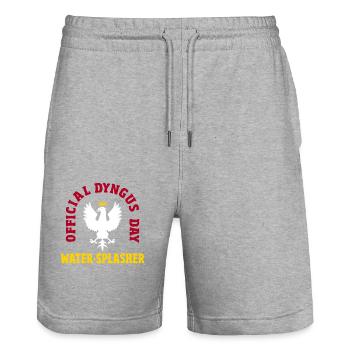PolniscŚmigus-Dyngus Water Splash - Stanley/Stella Trainer Unisex Organic Jogging Shorts - heather grey - Front - Nik (191cm) & Marisol (170cm)