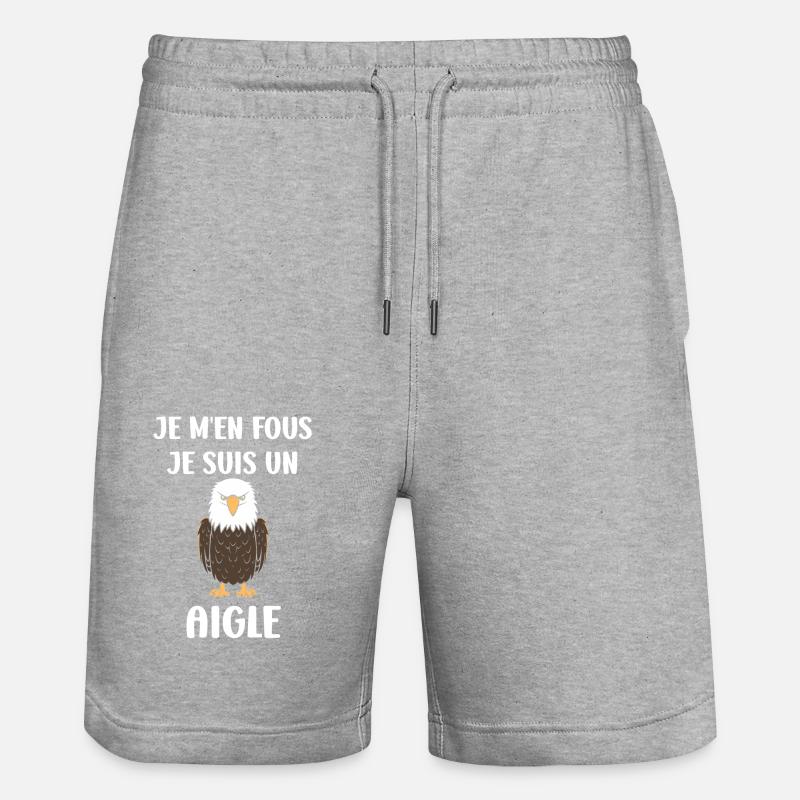 Citation humour Oiseau aigle - Short de jogging bio TRAINER Stanley/Stella unisexe - gris chiné