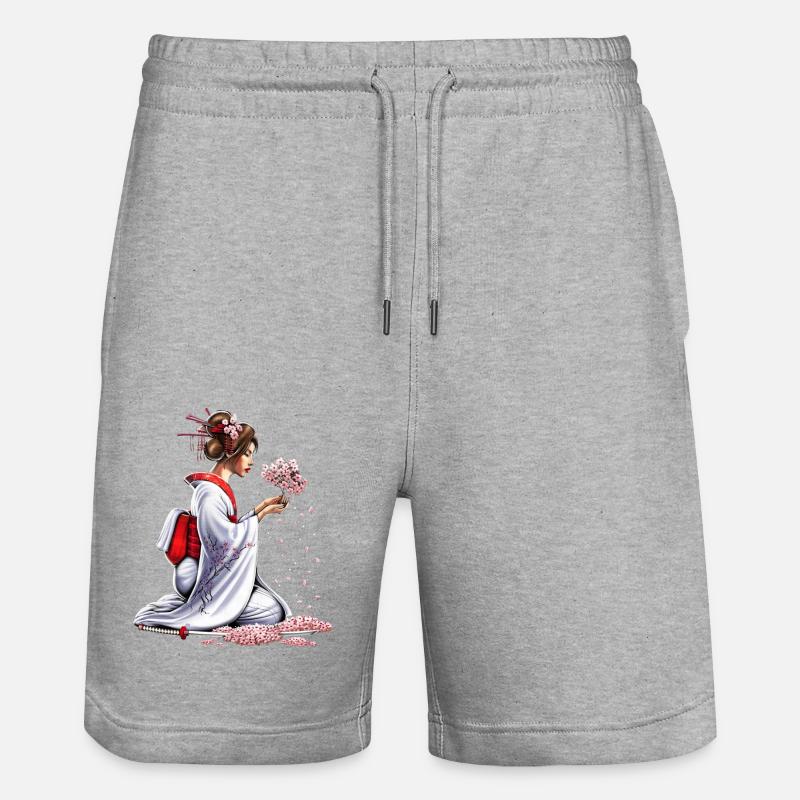 Fille de samouraï japonais - Short de jogging bio TRAINER Stanley/Stella unisexe - gris chiné