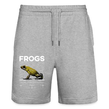 Phyllobates Terribilis Dart Frosch Streetwear Frosch - Stanley/Stella Unisex Bio Joggingshorts Trainer  - Grau meliert - Vorne - Nik (191cm) & Marisol (170cm)