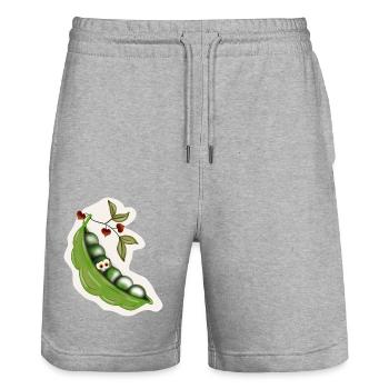 Erbsen - Stanley/Stella Unisex Bio Joggingshorts Trainer  - Grau meliert - Vorne - Nik (191cm) & Marisol (170cm)