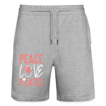Pilates Instructor Teacher Girl - Stanley/Stella Unisex Bio Joggingshorts Trainer  - Grau meliert - Vorne - Nik (191cm) & Marisol (170cm)