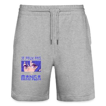 Ich kann keinen Manga haben. Fans japanischer Manga. - Stanley/Stella Unisex Bio Joggingshorts Trainer  - Grau meliert - Vorne - Nik (191cm) & Marisol (170cm)