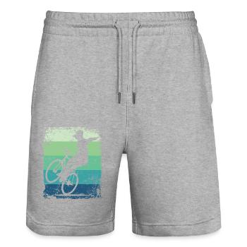 Artistic Cycling Artistic Cyclist - Stanley/Stella Trainer Unisex Organic Jogging Shorts - heather grey - Front - Nik (191cm) & Marisol (170cm)