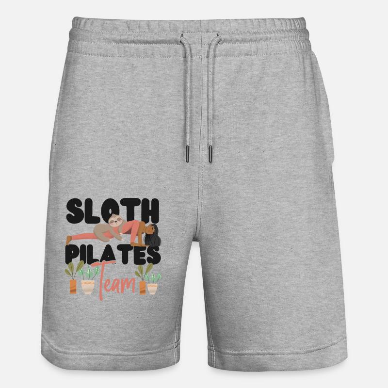 Pilates Instructor Teacher Sloth - Stanley/Stella Unisex Bio Joggingshorts Trainer  - Grau meliert