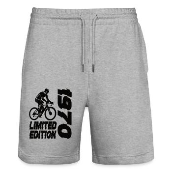 Limited Edition 1970 Limited Edition Fahrrad - Stanley/Stella Unisex Bio Joggingshorts Trainer  - Grau meliert - Vorne - Nik (191cm) & Marisol (170cm)