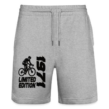Édition limitée 1971 Vélo en édition limitée - Short de jogging bio TRAINER Stanley/Stella unisexe - gris chiné - Devant - Nik (191cm) & Marisol (170cm)
