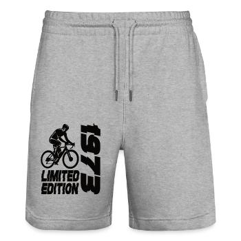 Édition limitée 1973 Vélo en édition limitée - Short de jogging bio TRAINER Stanley/Stella unisexe - gris chiné - Devant - Nik (191cm) & Marisol (170cm)