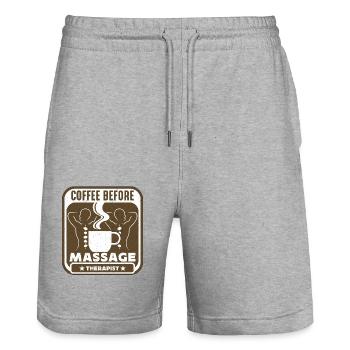 Massage Therapist Coffee Reflexology Coffee Lover - Stanley/Stella Unisex Bio Joggingshorts Trainer  - Grau meliert - Vorne - Nik (191cm) & Marisol (170cm)