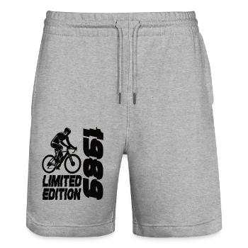 Édition limitée 1989 Vélo en édition limitée - Short de jogging bio TRAINER Stanley/Stella unisexe - gris chiné - Devant - Nik (191cm) & Marisol (170cm)