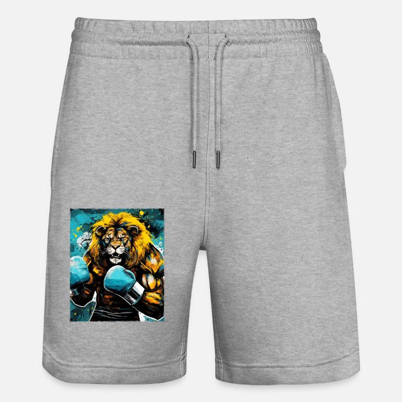 Combattant de boxeur lion - Short de jogging bio TRAINER Stanley/Stella unisexe - gris chiné