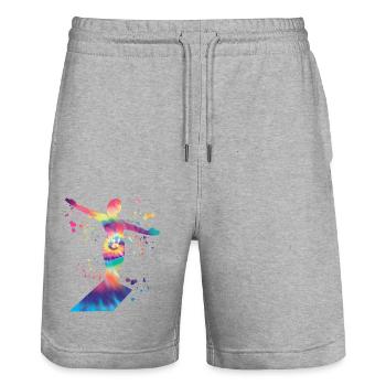 Diving, Synchronized Diving, Artistic Jumping - Stanley/Stella Trainer Unisex Organic Jogging Shorts - heather grey - Front - Nik (191cm) & Marisol (170cm)