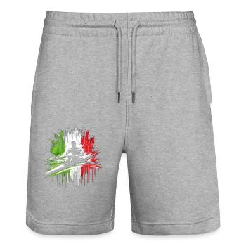 Italy flag rowing male - Stanley/Stella Trainer Unisex Organic Jogging Shorts - heather grey - Front - Nik (191cm) & Marisol (170cm)