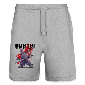 Bunshi La Lame - Short de jogging bio TRAINER Stanley/Stella unisexe - gris chiné - Devant - Nik (191cm) & Marisol (170cm)