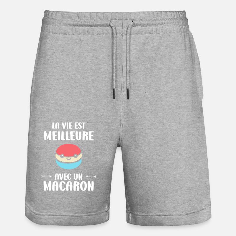 macarons - Short de jogging bio TRAINER Stanley/Stella unisexe - gris chiné