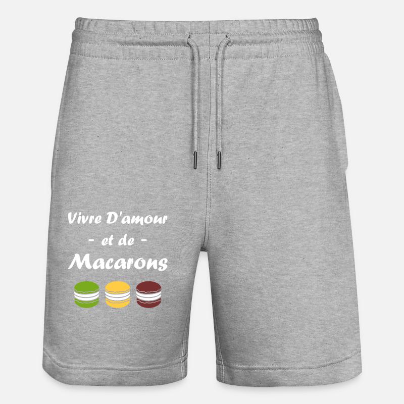 macarons - Short de jogging bio TRAINER Stanley/Stella unisexe - gris chiné