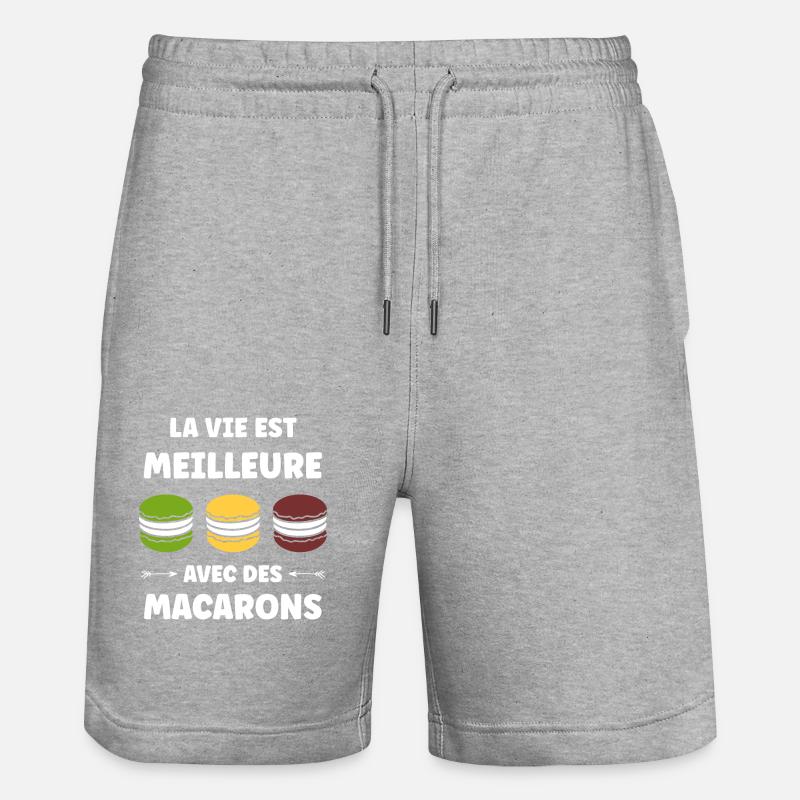 macarons - Short de jogging bio TRAINER Stanley/Stella unisexe - gris chiné