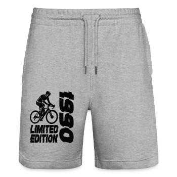 Édition limitée 1990 Vélo en édition limitée - Short de jogging bio TRAINER Stanley/Stella unisexe - gris chiné - Devant - Nik (191cm) & Marisol (170cm)