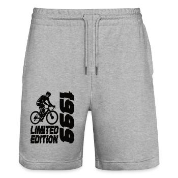 Limited Edition 1999 Limited Edition Fahrrad - Stanley/Stella Unisex Bio Joggingshorts Trainer  - Grau meliert - Vorne - Nik (191cm) & Marisol (170cm)