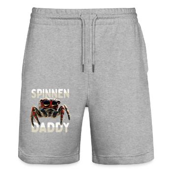 Daddy Spider Daddy Tarantula Dad Spider - Stanley/Stella Trainer Unisex Organic Jogging Shorts - heather grey - Front - Nik (191cm) & Marisol (170cm)