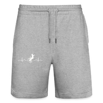 Artistic Cycling Artistic Cyclist - Stanley/Stella Trainer Unisex Organic Jogging Shorts - heather grey - Front - Nik (191cm) & Marisol (170cm)