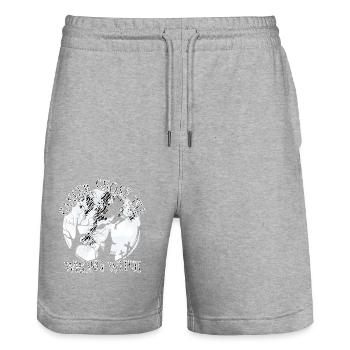 Cancer Witch Zebra Neuroendocrine Cancer - Stanley/Stella Trainer Unisex Organic Jogging Shorts - heather grey - Front - Nik (191cm) & Marisol (170cm)