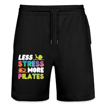 Pilates Instructor Teacher - Stanley/Stella Trainer Unisex Organic Jogging Shorts - black - Front - Nik (191cm) & Marisol (170cm)