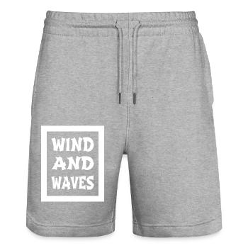 Cadeau d’anniversaire événements de planche à voile - Short de jogging bio TRAINER Stanley/Stella unisexe - gris chiné - Devant - Nik (191cm) & Marisol (170cm)