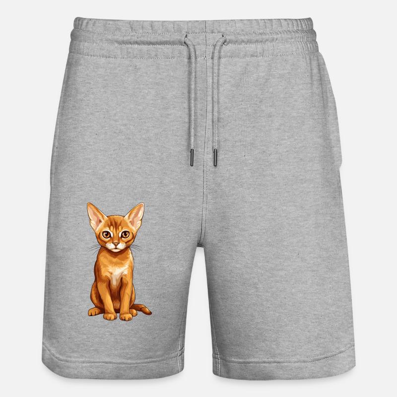 Chat d’Abyssinie Abessinierkatze - Short de jogging bio TRAINER Stanley/Stella unisexe - gris chiné