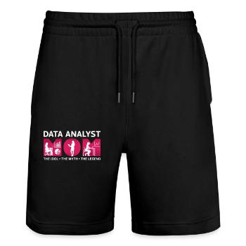 Data Analyst Mom The Idol The Myth The Programmer - Stanley/Stella Unisex Bio Joggingshorts Trainer  - Schwarz - Vorne - Nik (191cm) & Marisol (170cm)