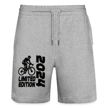 Vélo en édition limitée 2024 en édition limitée - Short de jogging bio TRAINER Stanley/Stella unisexe - gris chiné - Devant - Nik (191cm) & Marisol (170cm)