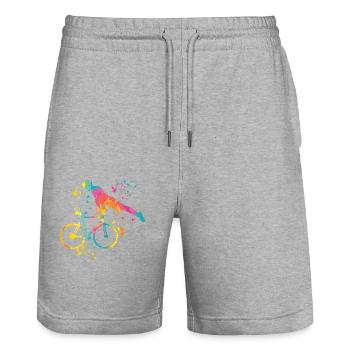 Artistic Cycling Artistic Cyclist - Stanley/Stella Trainer Unisex Organic Jogging Shorts - heather grey - Front - Nik (191cm) & Marisol (170cm)