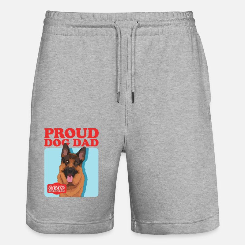 Schäferhund Dad Deutsche Schäferhunde Geschenk - Stanley/Stella Unisex Bio Joggingshorts Trainer  - Grau meliert