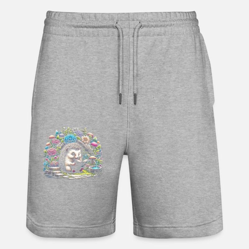 Igel-lesebuch – Vollmond-seelandschaft - Stanley/Stella Unisex Bio Joggingshorts Trainer  - Grau meliert