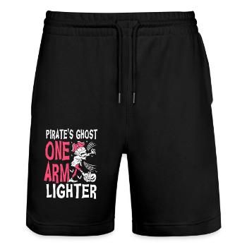 HallHand Amputee Halloween Humor - Stanley/Stella Trainer Unisex Organic Jogging Shorts - black - Front - Nik (191cm) & Marisol (170cm)